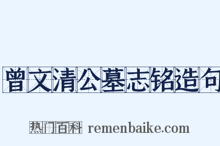 曾文清公墓志铭造句是什么意思的图片